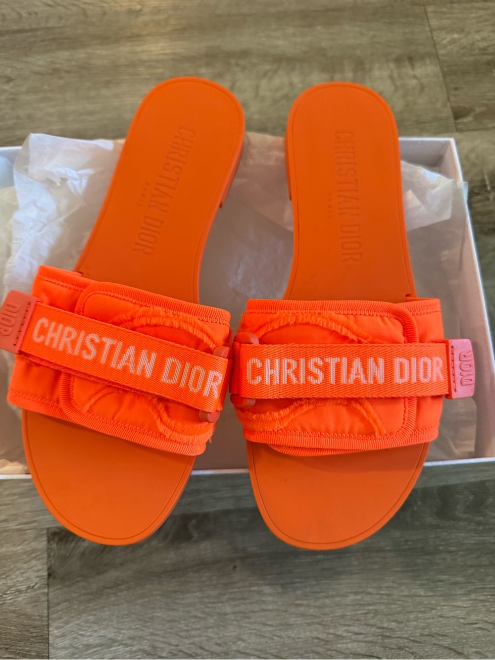 Dior Orange Christian Dior Slide Sandals